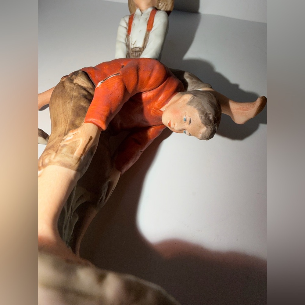 Vintage 1973 Norman Rockwell "Leapfrog" Figurine - Dave Grossman Designs (NR 9) - Picture 10 of 11